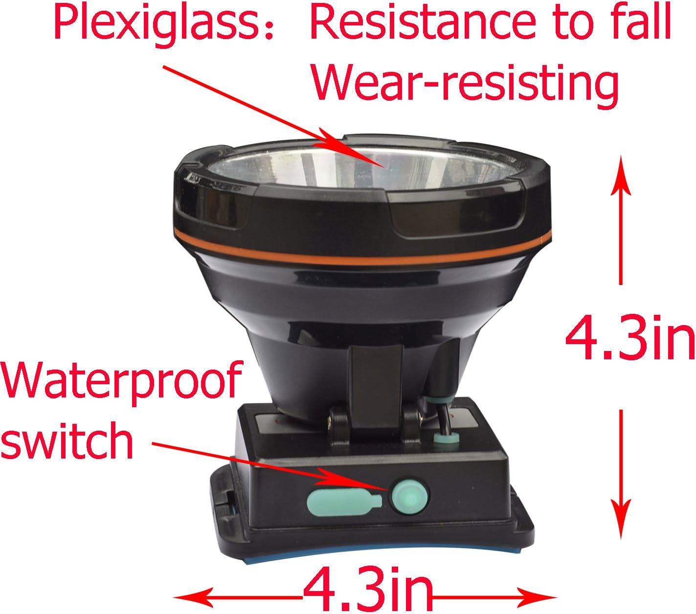 ODEAR Super Bright Headlamp Rechargeable LED Spotlight with Battery Powered Headlight for Garden Outdoor Camping Fishing (Large)