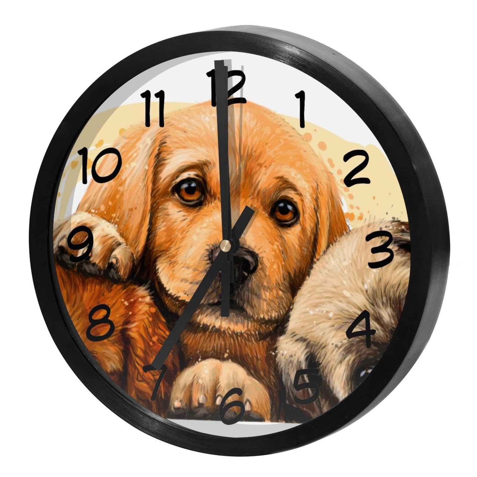 Horloge murale Labrador silencieuse pour bureau et école studieuse