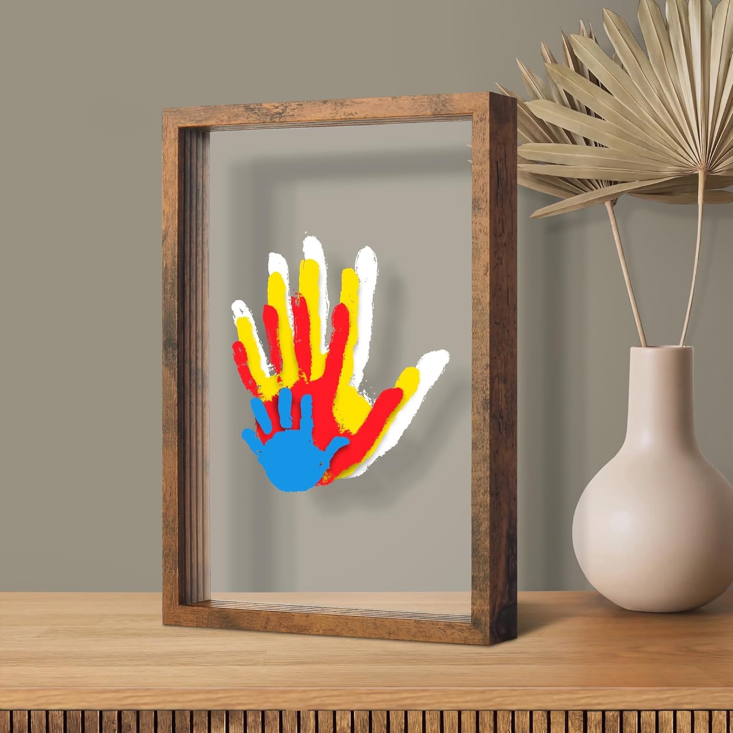 Crenze Family Handprint Kit, DIY Keepsake Frame, Hand Prints Ornament Kit, Family Gifts for Grandparents, New Parents, Mother's Day, Father's Day, Birthday