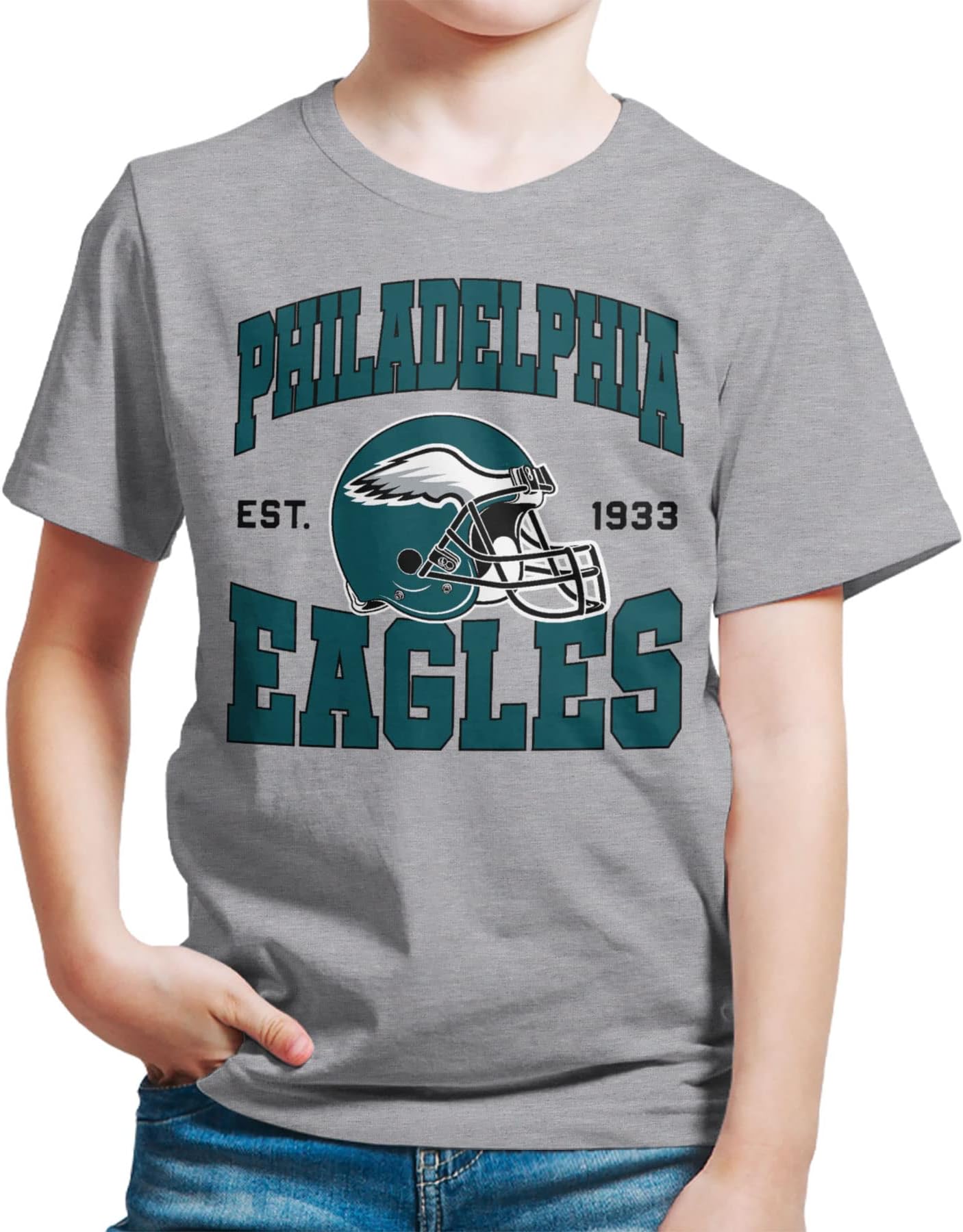 Clothing x NFL - Team Helmet - Kids Short Sleeve Fan Shirt for Boys and Girls - Officially Licensed NFL Apparel