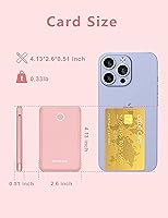 Vista 2 de 6000mah Ultra Slim Built in Cables Power Bank, Card Size Built in USB C Cords Battery Pack Portable Charger for Phones, 3 Output External Battery