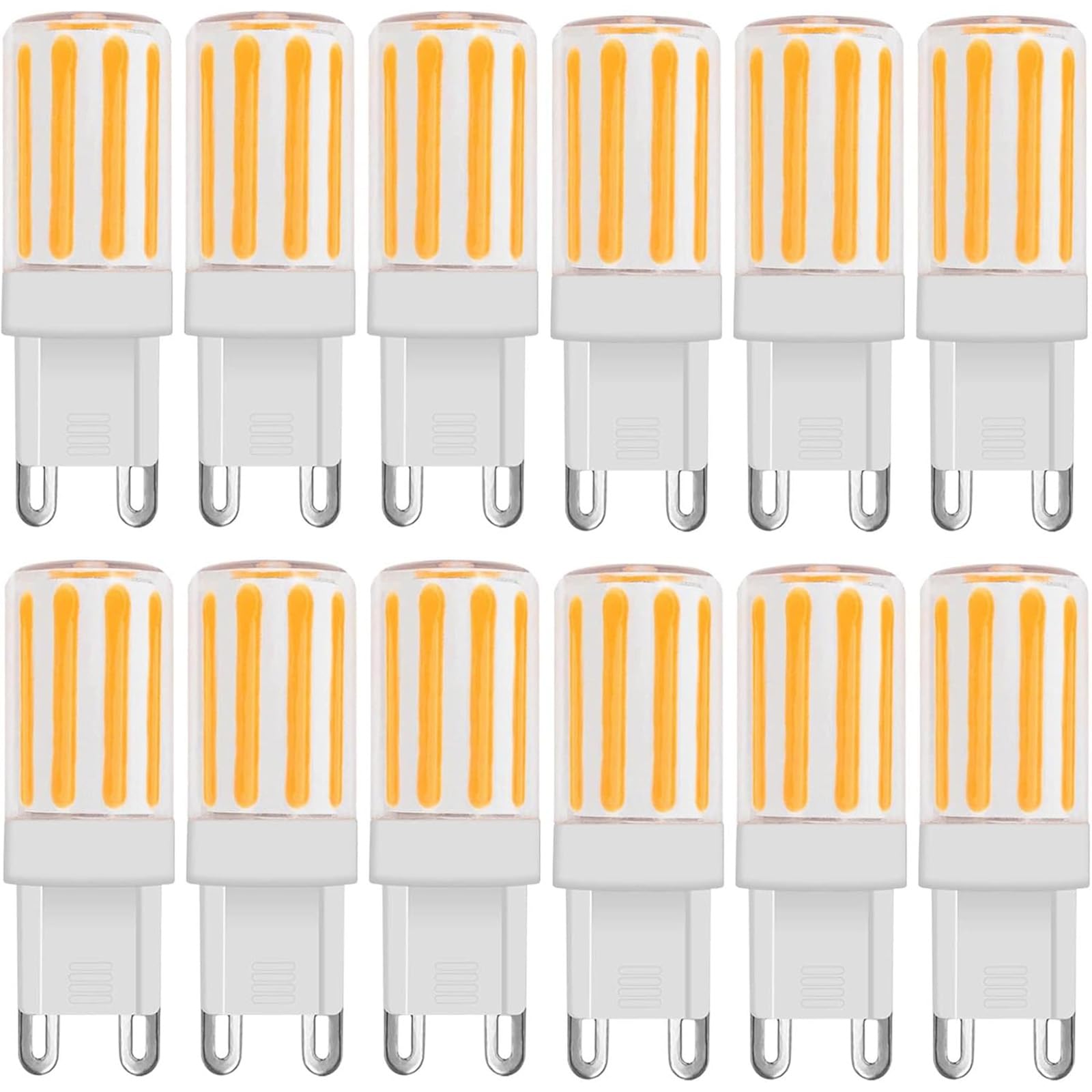 JINLONTA LED G9 Dimmbar Lampe Warmweiß 2700K 4W ersatz 40W Halogenlampe 400LM Kein Flackern Kleine Birne AC 230V LED Glühbirne 12 Stück [MEHRWEG]