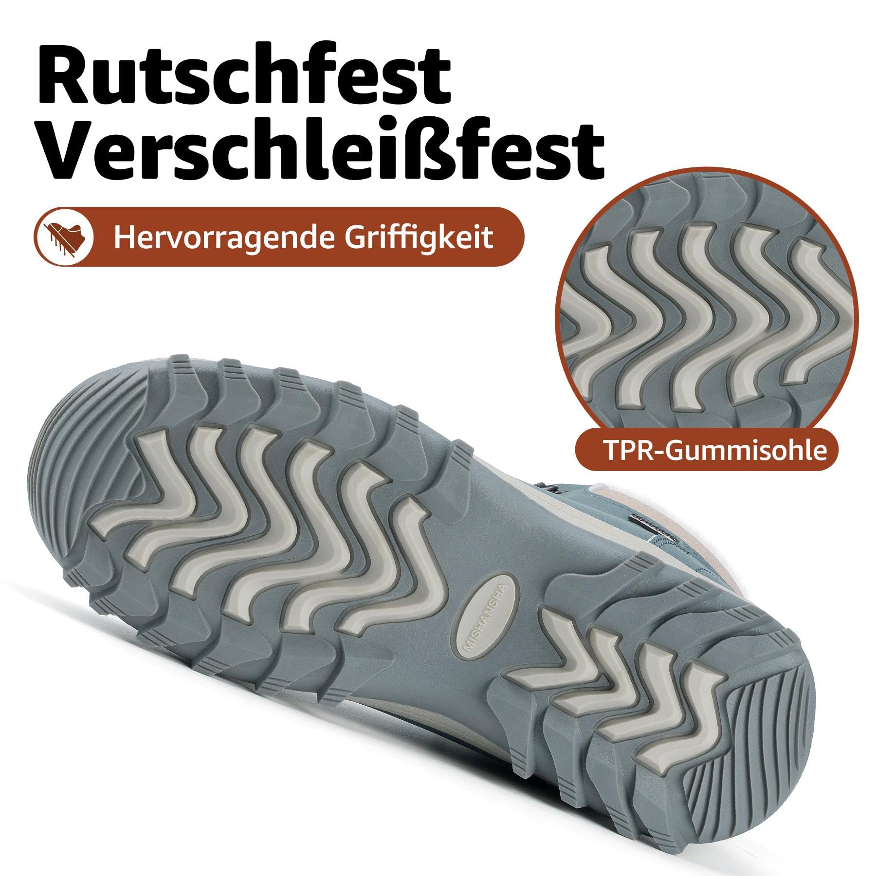 Mishansha Uomo Scarpe Invernali Donna Stivali da Neve Calda Impermeabili Outdoor Sneakers da Trekking Taglia 36-48 EU