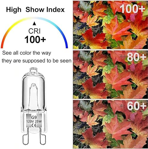 Miniatura 4 de Bombillas halógenas de 25 W de 25 W G9 T4 JCD Bi-Pin de 120 voltios base halógena para candelabros, apliques de pared, armarios colgantes,