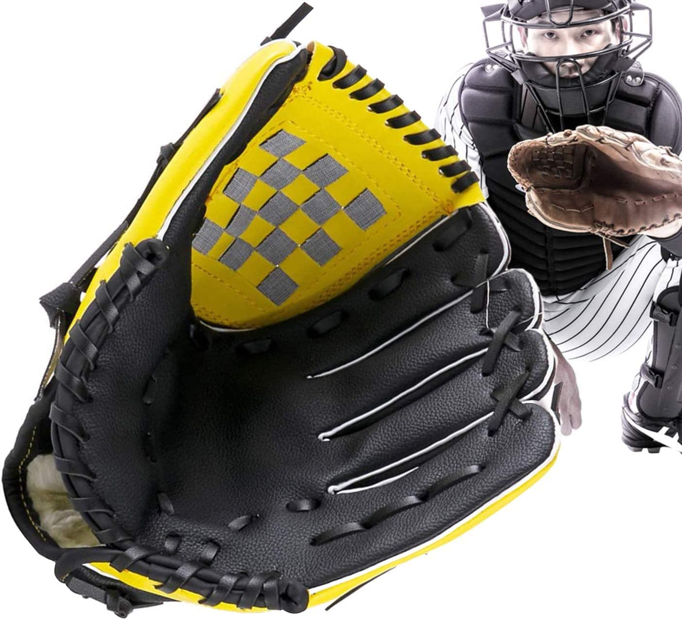 Guanto da baseball per bambini/giovani/adulto, guanti da softball, guanti da battuta sportiva in pelle PU guanto a mano sinistra, lancio destro