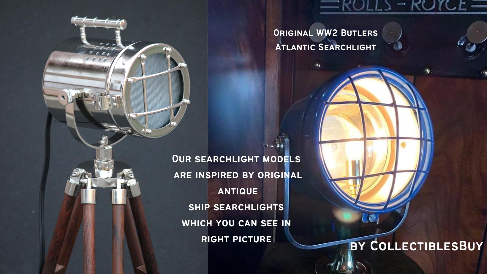 Morska vintage reflektor lampa statywowa chromowana i brązowa lampa stołowa