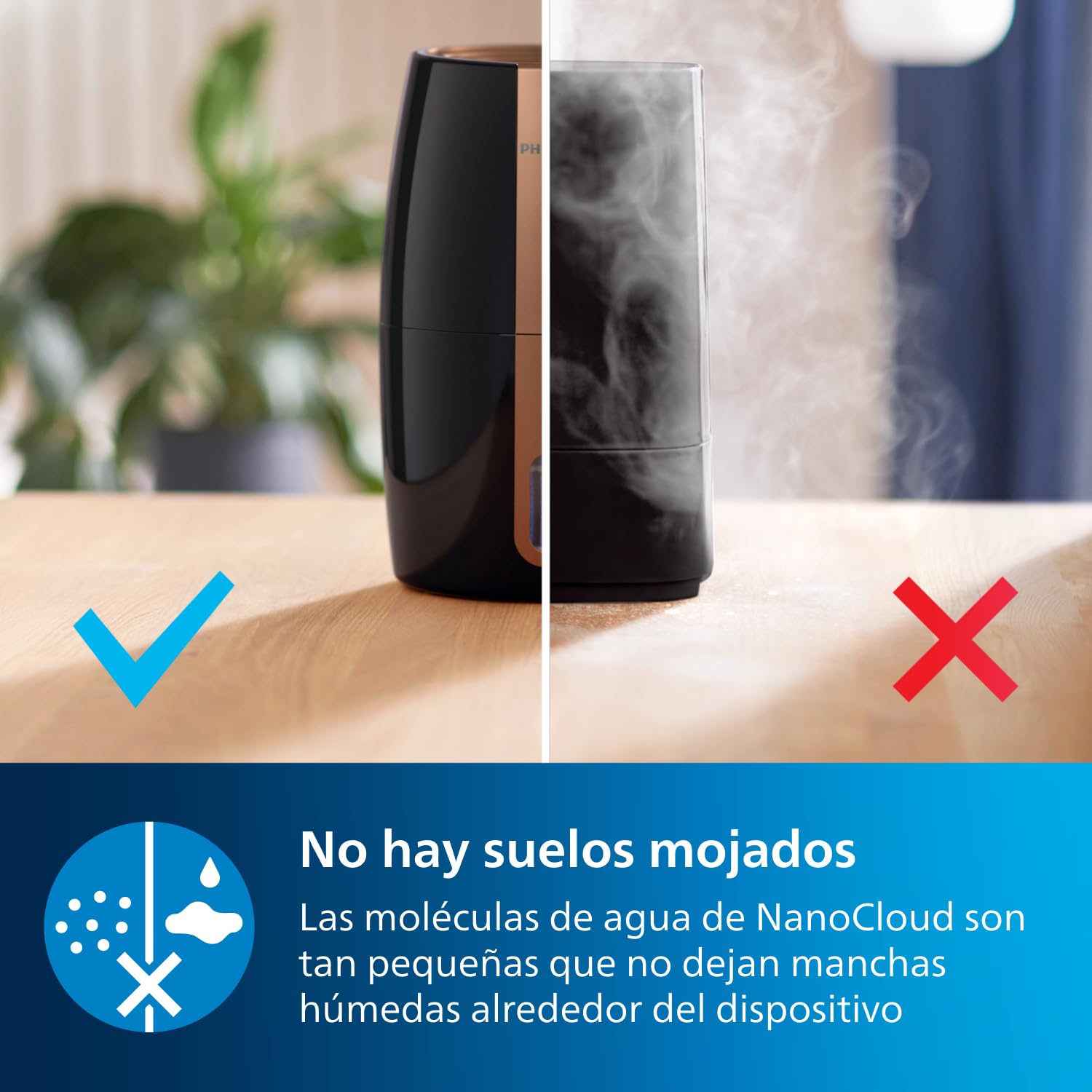 Philips Serie 2000 NanoCloud Humidificador 200 ml/h 2L Ultra silencioso 33 dB Negro HU2718/10