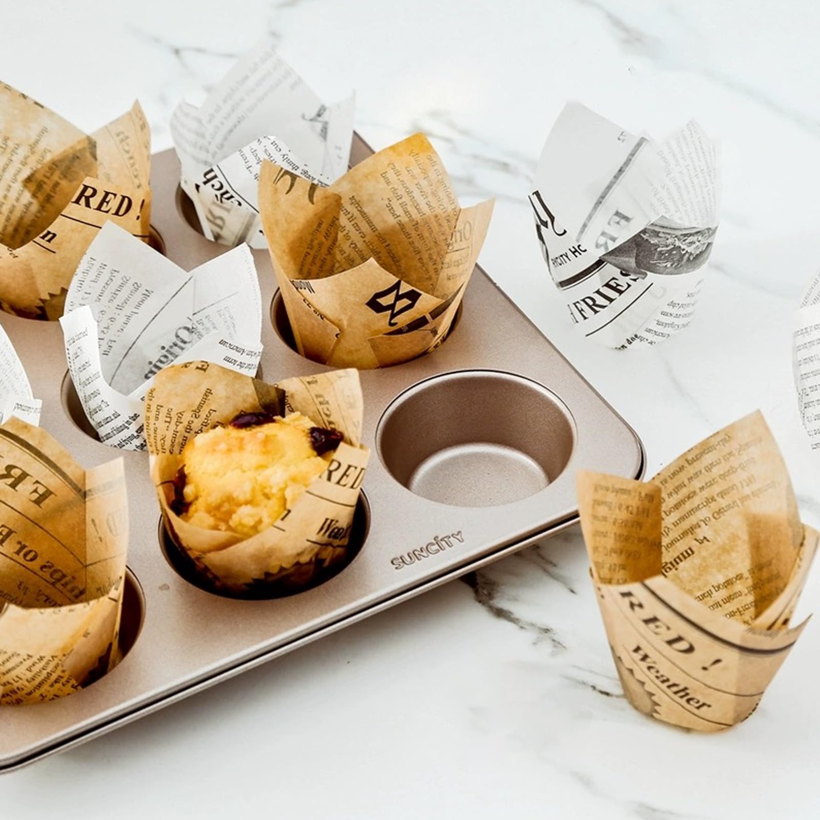 150 Stück Tulpenförmchen Für Cupcakes – Weiß, Fettdicht, Ca. 5x8 Cm, Für Geburtstag, Hochzeit & Partys