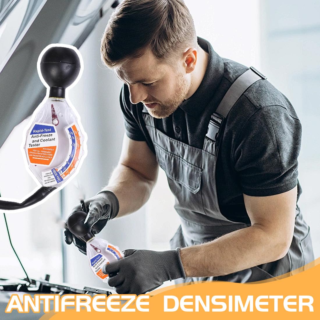 Tester Antigelo, Densitometro per Liquido di Raffreddamento Auto, Strumento di Manutenzione per Batteria Auto e Test Antigelo, Misura Precisione fino a -43°C (1 Pezzo) - 4