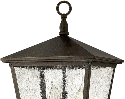 Miniatura 4 de Hinkley Trellis Collection Tres luces grandes para exteriores, montaje en muelle, zinc envejecido