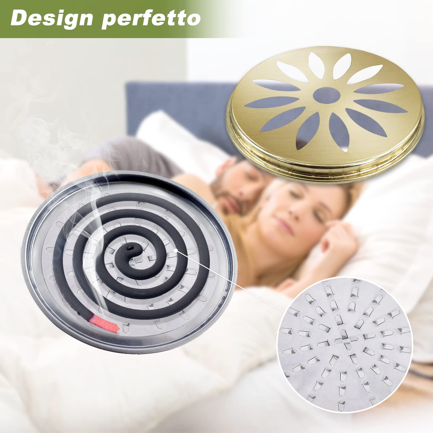 2 Set Porta Zampironi, Porta Zampirone Portatile Acciaio Inox