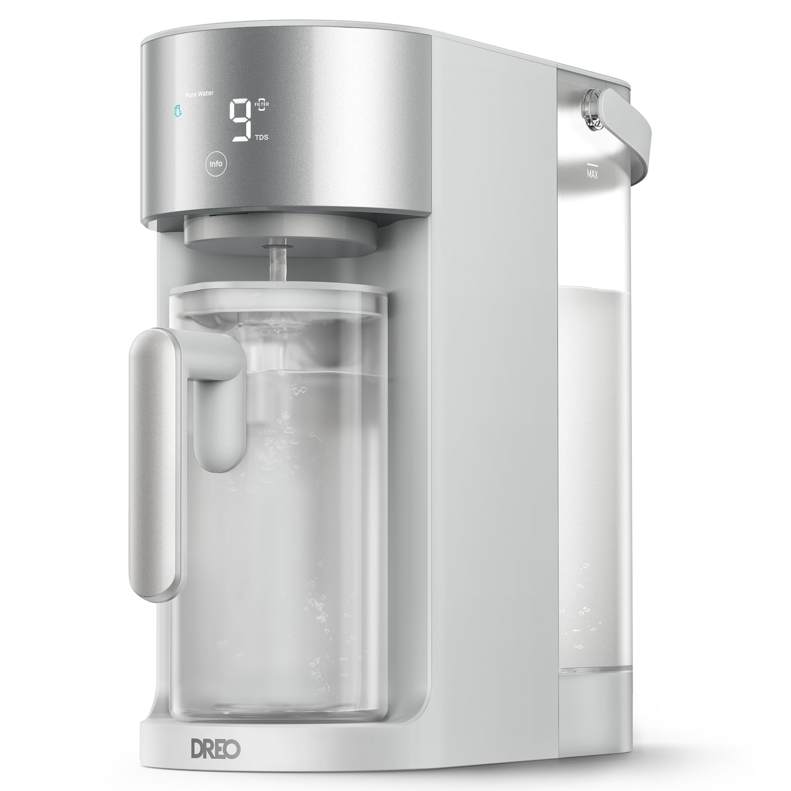 DREO Reverse Osmosis Water Filter Countertop, RO Filtration System, 3:1 Pure to Drain, TDS & Filter Life & Autofill Pitcher, Installation-Free, Self-Cleaning Water Purifier, RO Water Filter 112 3L