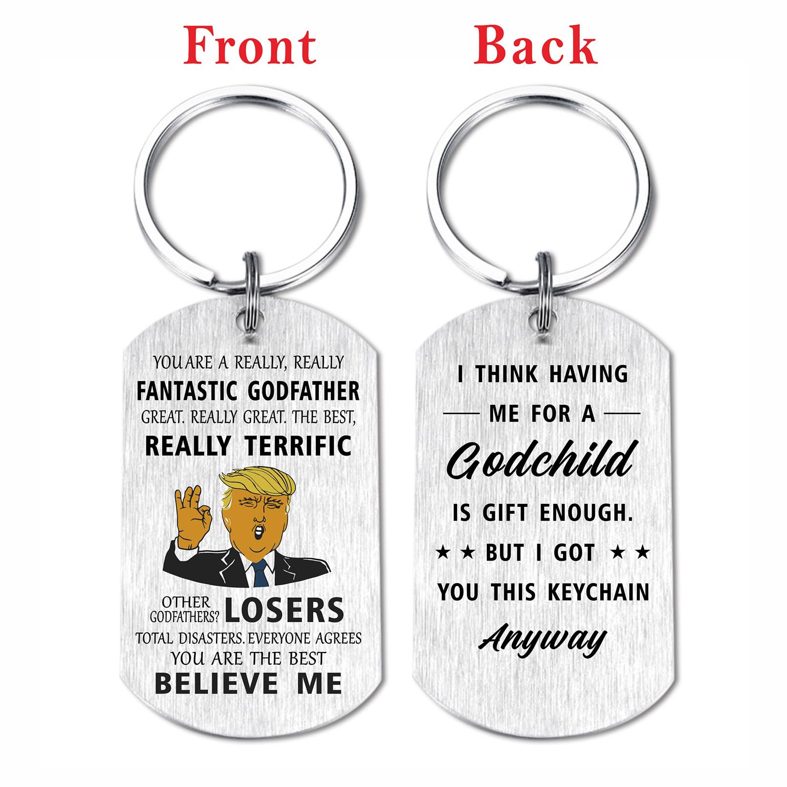 Mataly Godfather Gifts from Godchild - Godfather Proposal Gifts - Will You Be My Godfather Keychain, Fathers Day God Father Gift for Men