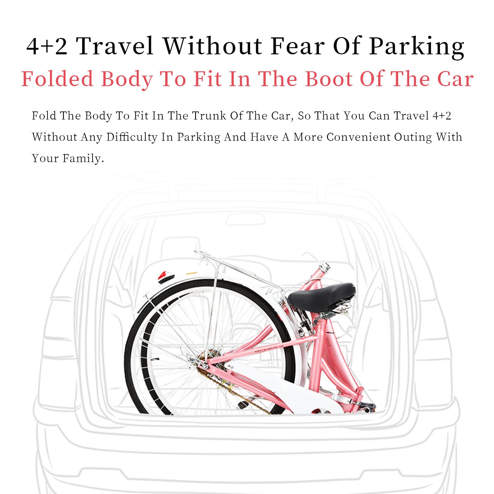 Amazon | 折りたたみ自転車 24インチ ポータブル 炭素鋼 折りたたみ