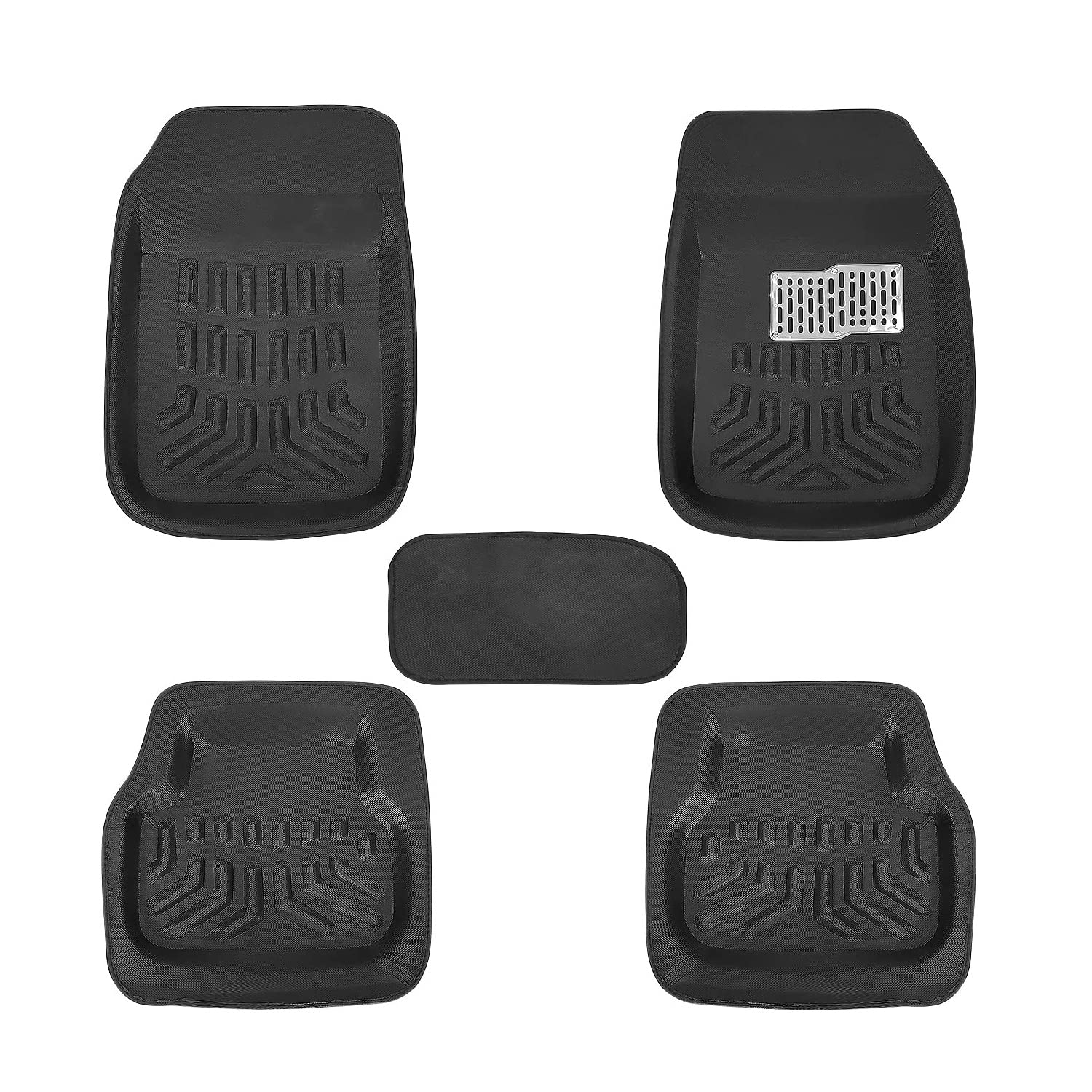 Auto Oprema (Award Winner at INDIA'S Rising Star 2024)® Black Waterproof 3D/4D Tray Floor with Durable Leather Mat Compatible with Honda I-VTEC