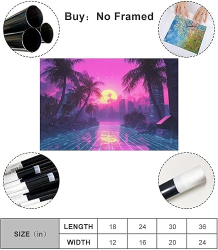Miniatura 2 de ZMLIS Vaporwave Wall Art Retro Cyberpunk Subculture Poster Neon Aesthetic Print Futuristic 80s Inspired Room Decor Canvas Wall Art Print Poster