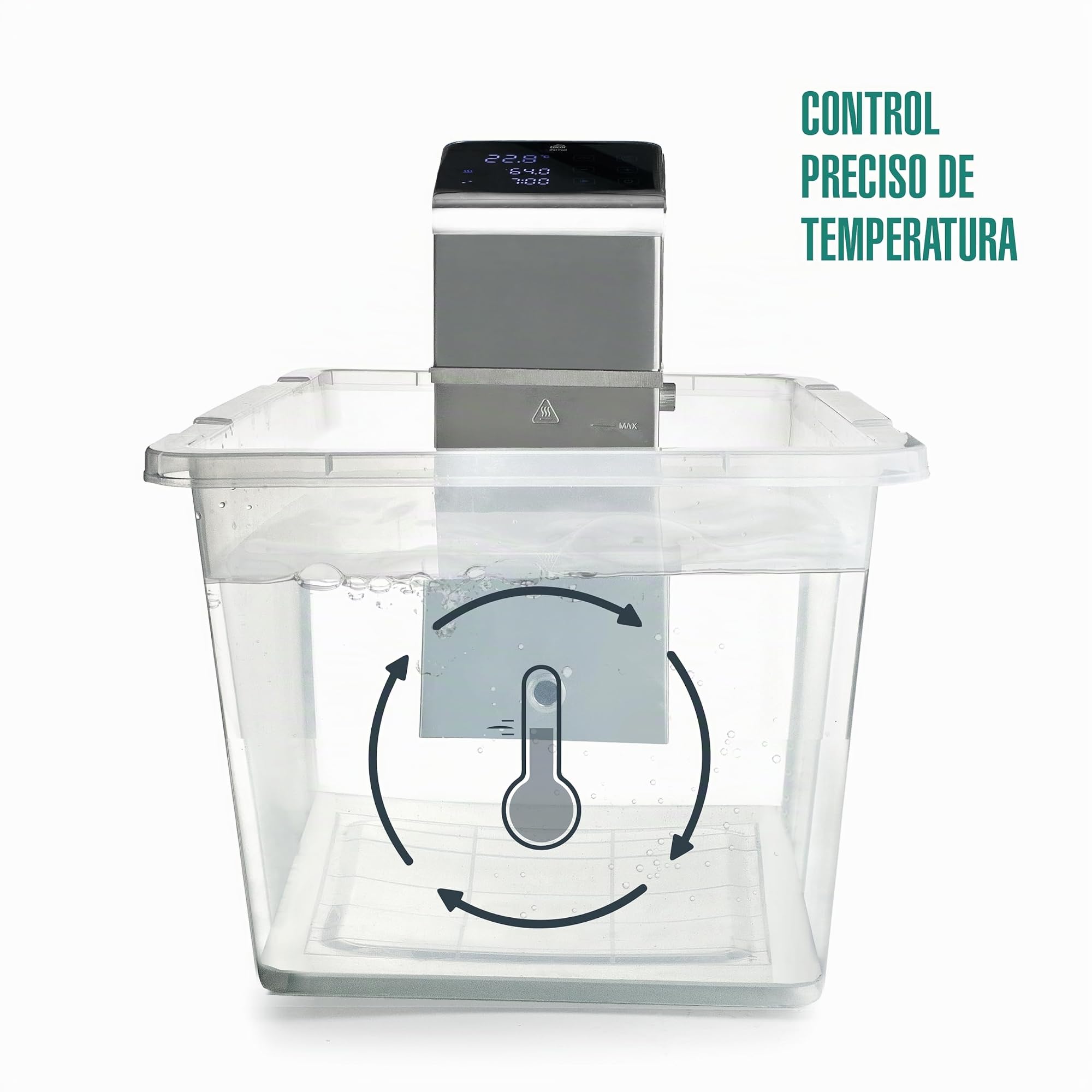 Lacor 69592 - Sous Vide Master, Acero Inoxidable, Control de Temperatura | En acero inoxidable, para un uso práctico y profesional en cocina; ideal para cocina profesional y uso diario en casa