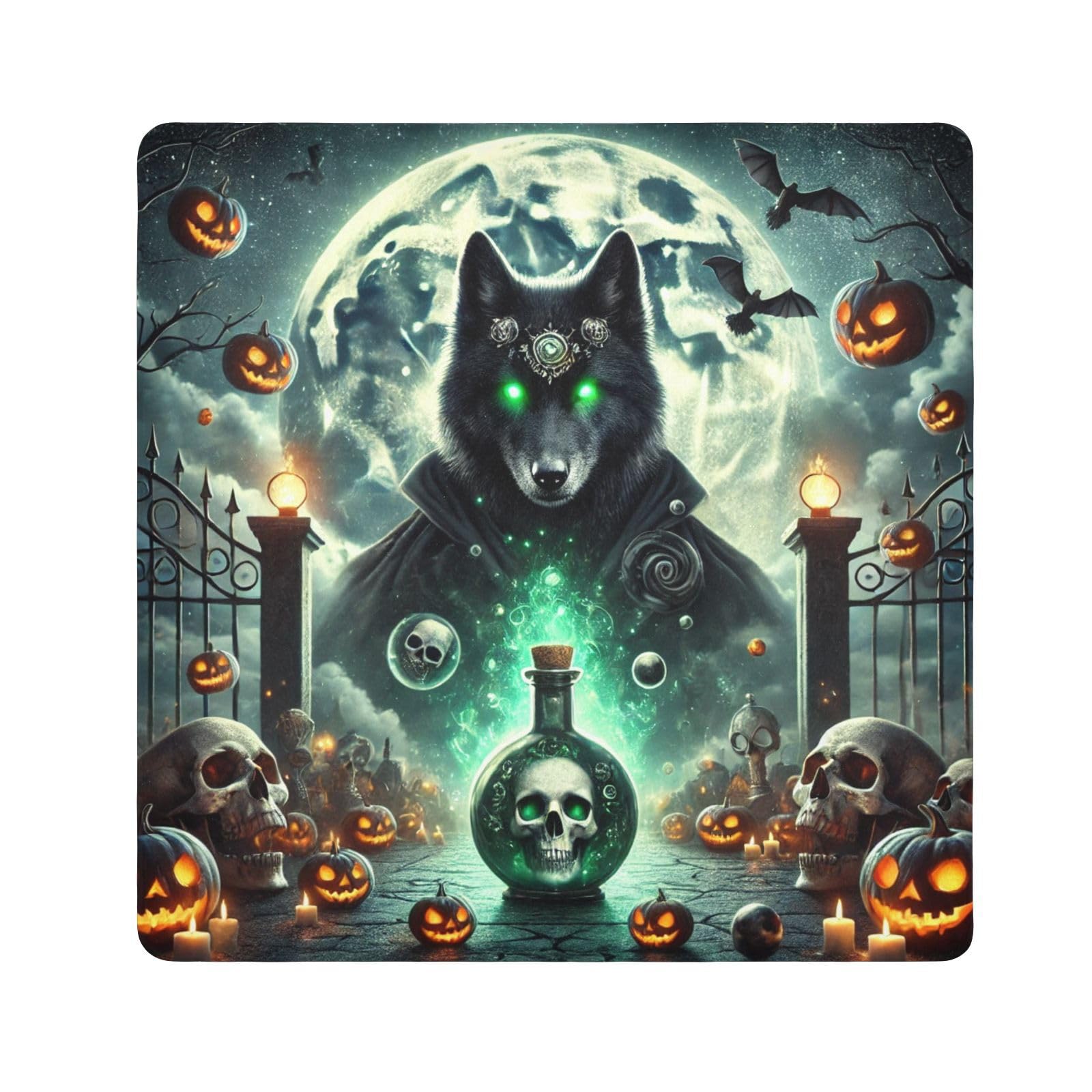 Dark Wolf Skull Halloween Self-adhesive Cloth 17.7