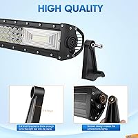 Vista 6 de Nilight 2 soportes de montaje lateral universales ajustables para barra de luz LED, color negro