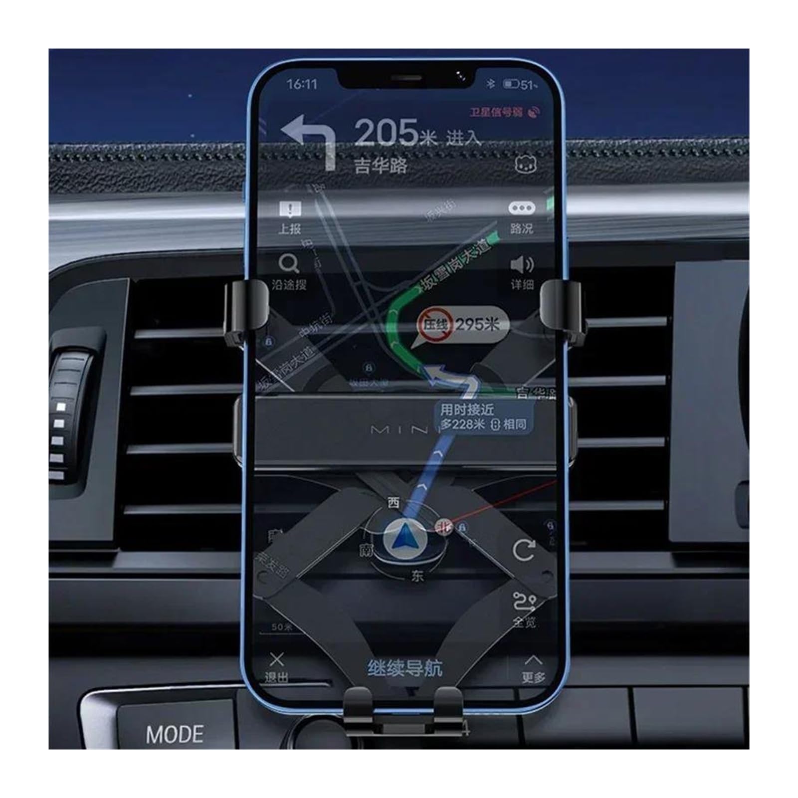 Soporte Movil Coche Soporte para teléfono de Coche con Gravedad para GPS, Compatible con teléfonos móviles de 4,7 a 6,7 ​​Pulgadas, con Clip de ventilación y Accesorio de Montaje.