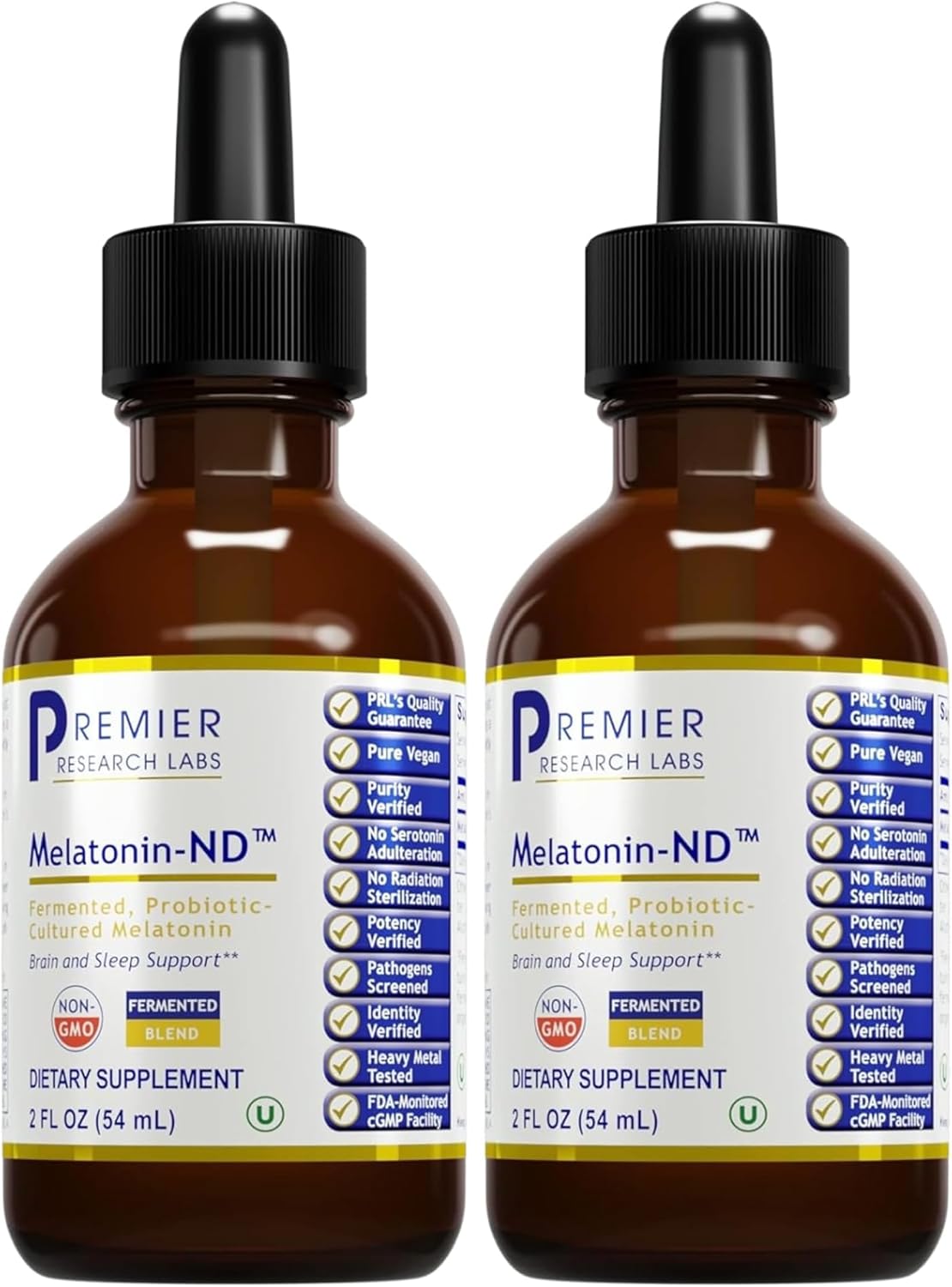 Premier Research Labs Melatonin-ND - Melatonin Liquid, Liquid Melatonin for Adults, Sublingual Melatonin Drops, Made with Organic Ingredients, Vegan Friendly - 2 Fl Oz (54 Servings) (Pack of 2)