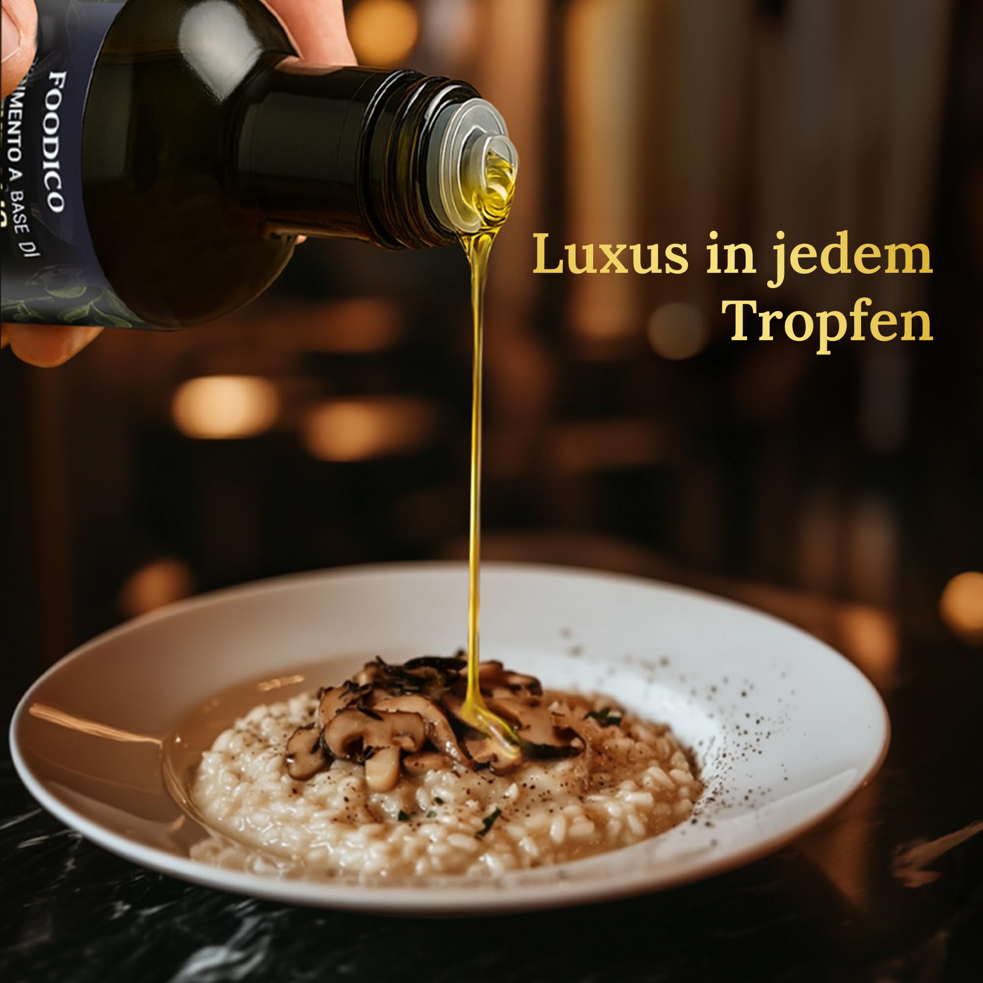 Foodico Trüffelöl mit schwarzem Trüffel | Italienisches Olivenöl Extra Vergine | intensiv | 250 ml