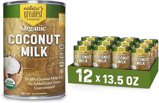 Nature's Greatest Foods Organic Coconut Milk - 13.5 oz, No Guar Gum, No ...