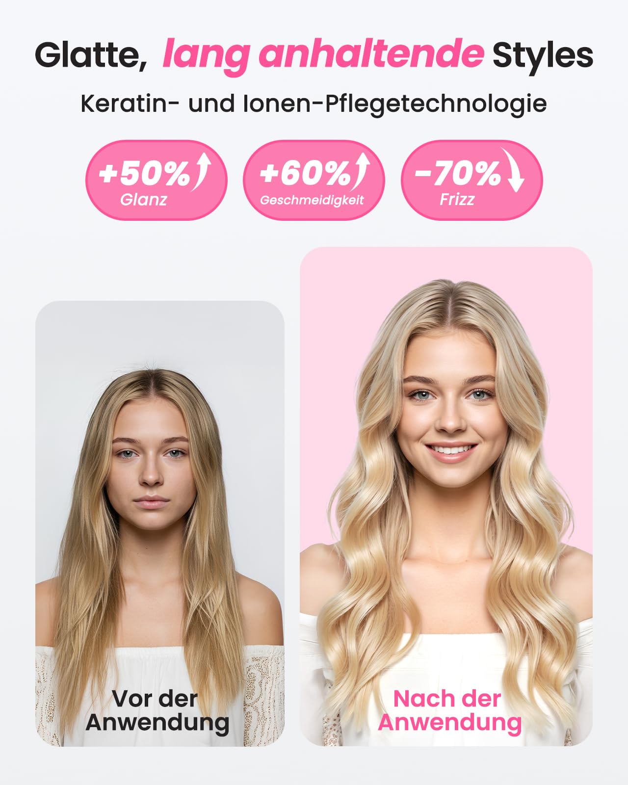 Haokoo Thermobürste 38mm für Volumen & Blowout Look, Ionische Stylingbürste
