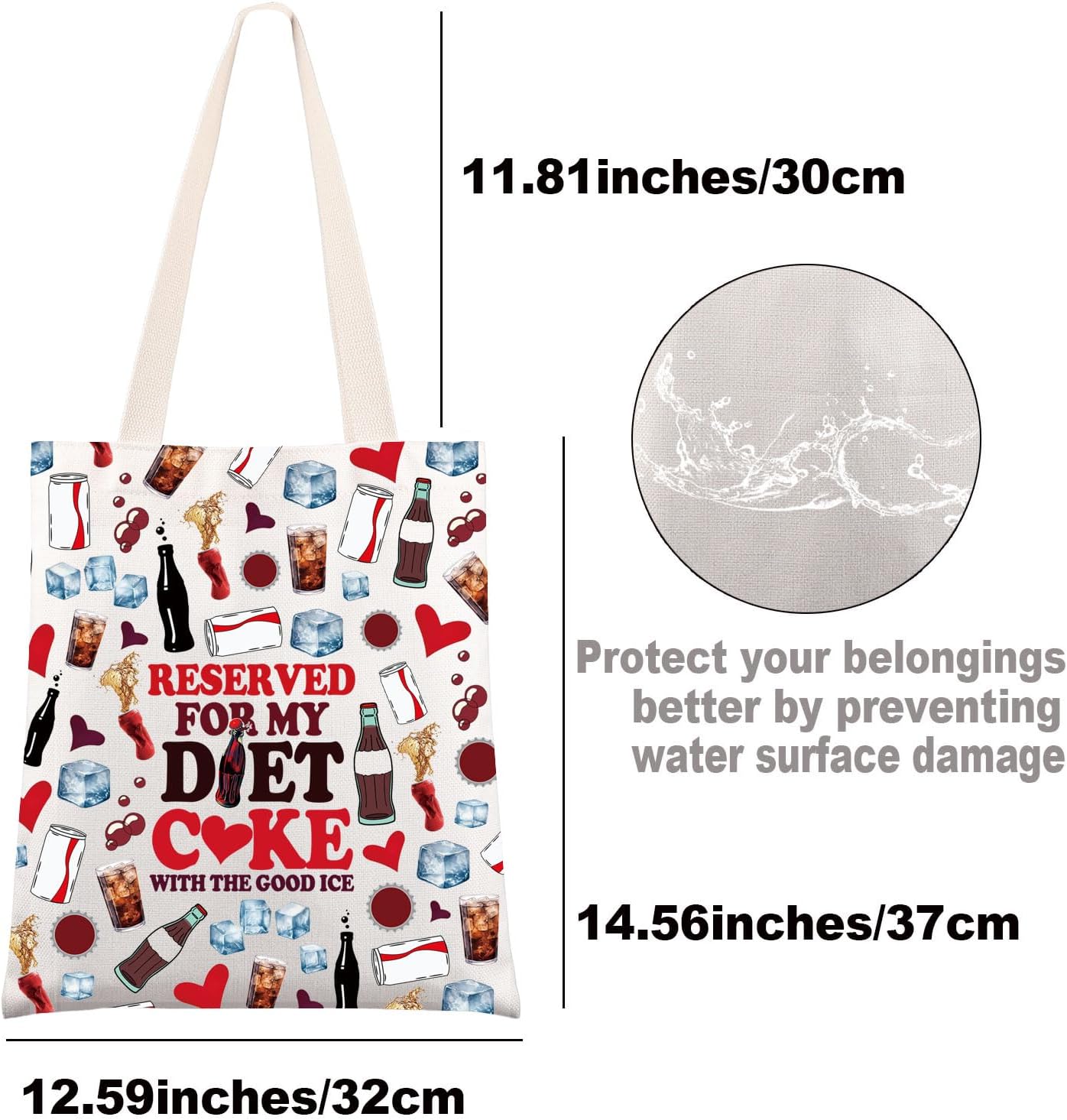 G2TUP Diet Drinks Tote Bag Diet Drinks Lover Gifts Soda Drinks Gifts Fizzy Drink Shoulder Bag Soda Drinks Tote Bag - Image 4