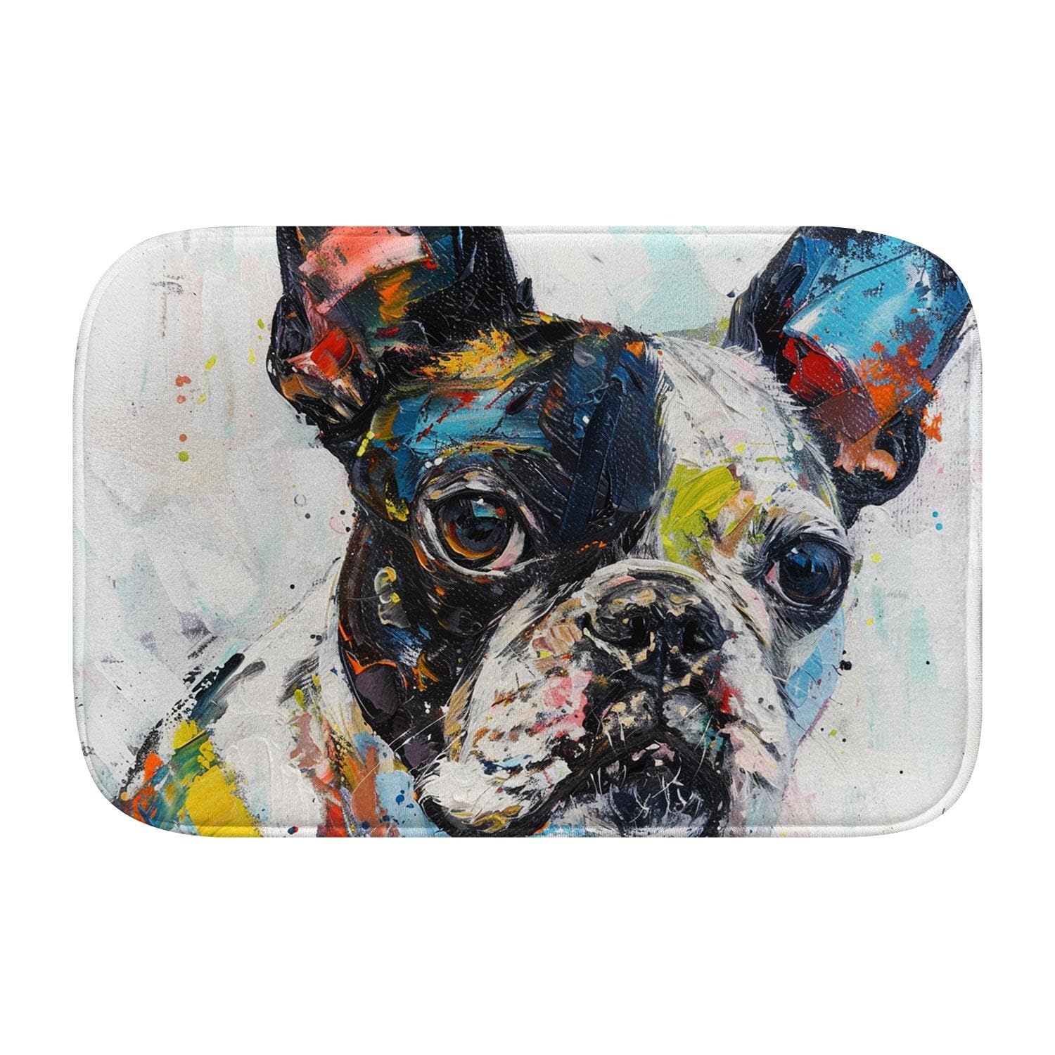 Tapis de bain design moderne chien pour déco salle de bain L