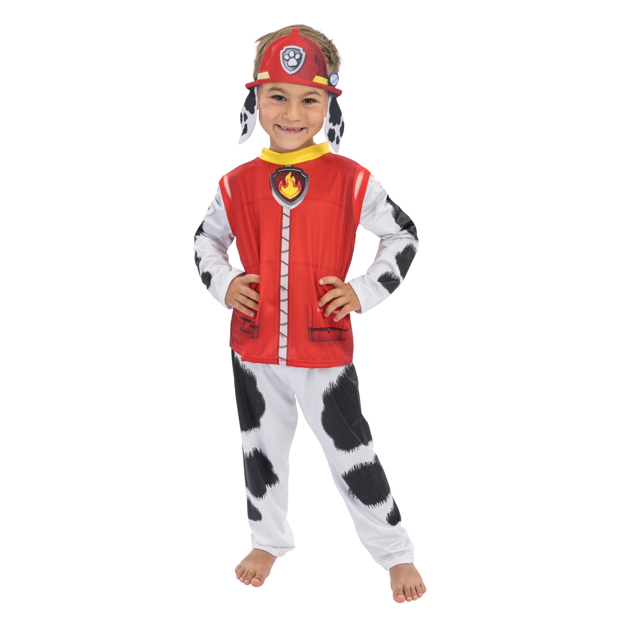 Chaks - Marshall Kinderkostüm, offizielles Paw Patrol Outfit, 3-teiliges Set mit Stirnband, Shirt und Hose für Karneval