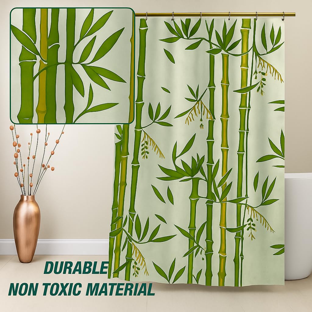 Homerz Bamboo Shower Curtain - Natural -5