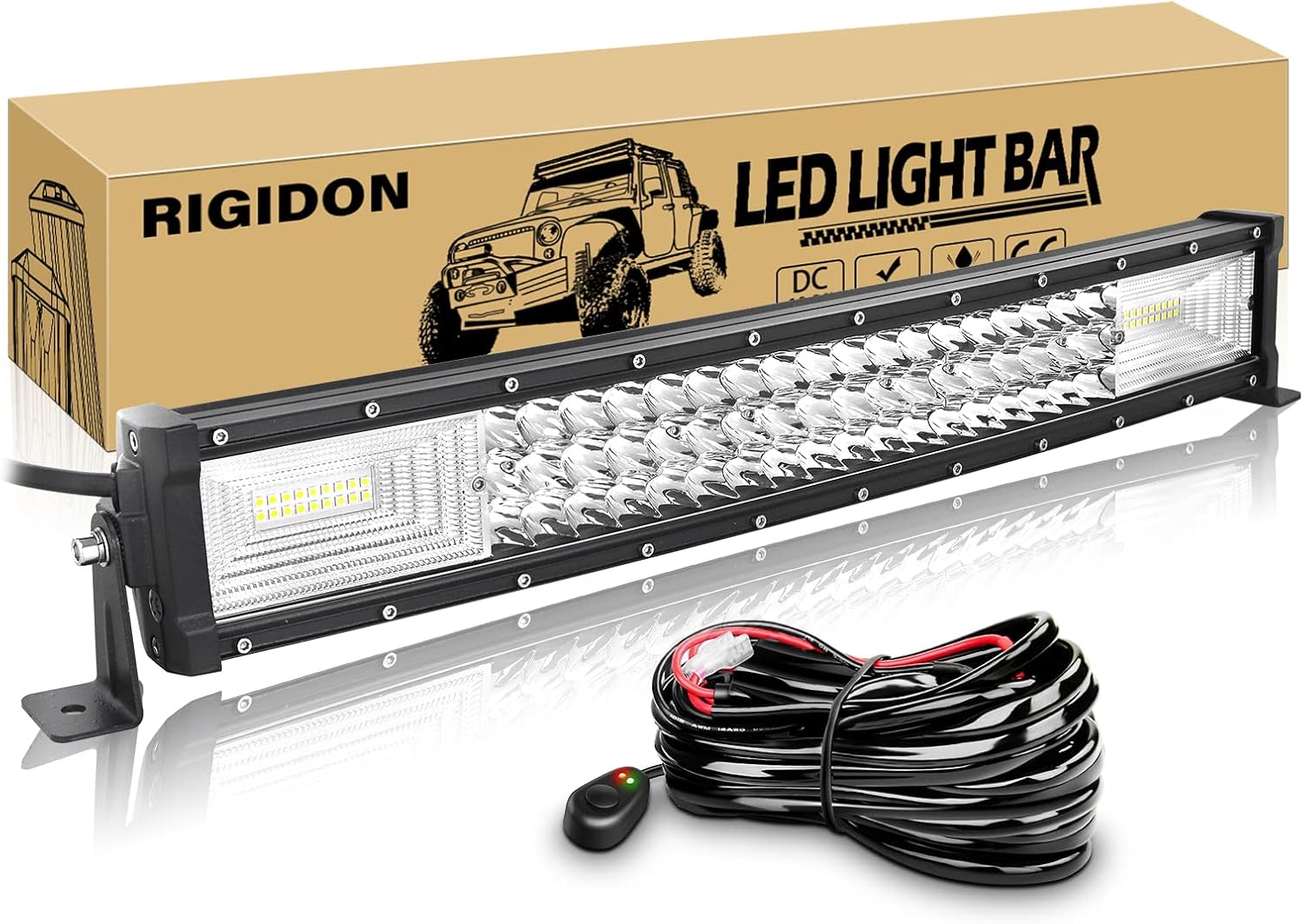 RIGIDON 81cm 405W gebogen LED-werklampbalk met 12V DT-connectoren