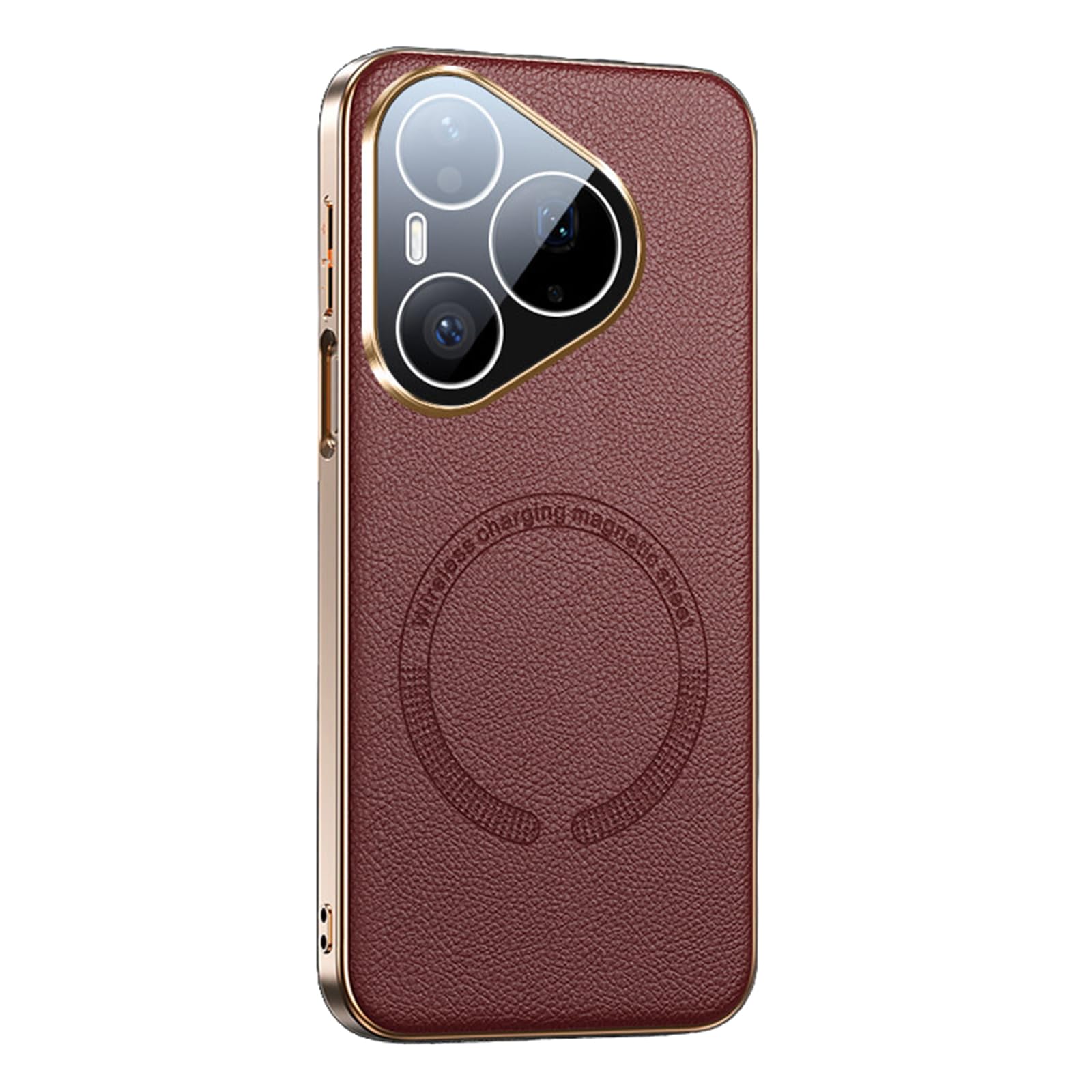 MFAOSHI Leather Case for Huawei Pura 90 Pro Max/90 Pro/90, Slim Luxury Business Electroplated Case All-inclusive Lens Protection Cover