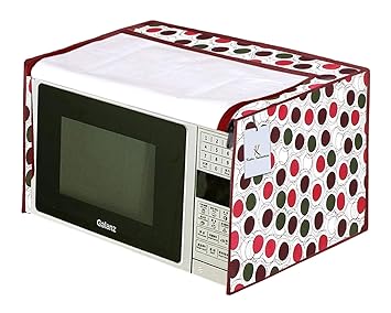 Kuber Industries Circle Design PVC Microwave Oven Full Closure Cover for 20 Litre (Brown) CTKTC33254