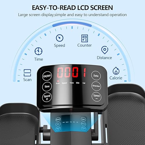 Miniatura 5 de Elipse - Ejercitador de piernas eléctrico como se ve en la televisión debajo del escritorio, elíptico con 12 velocidades ajustables, silencioso y