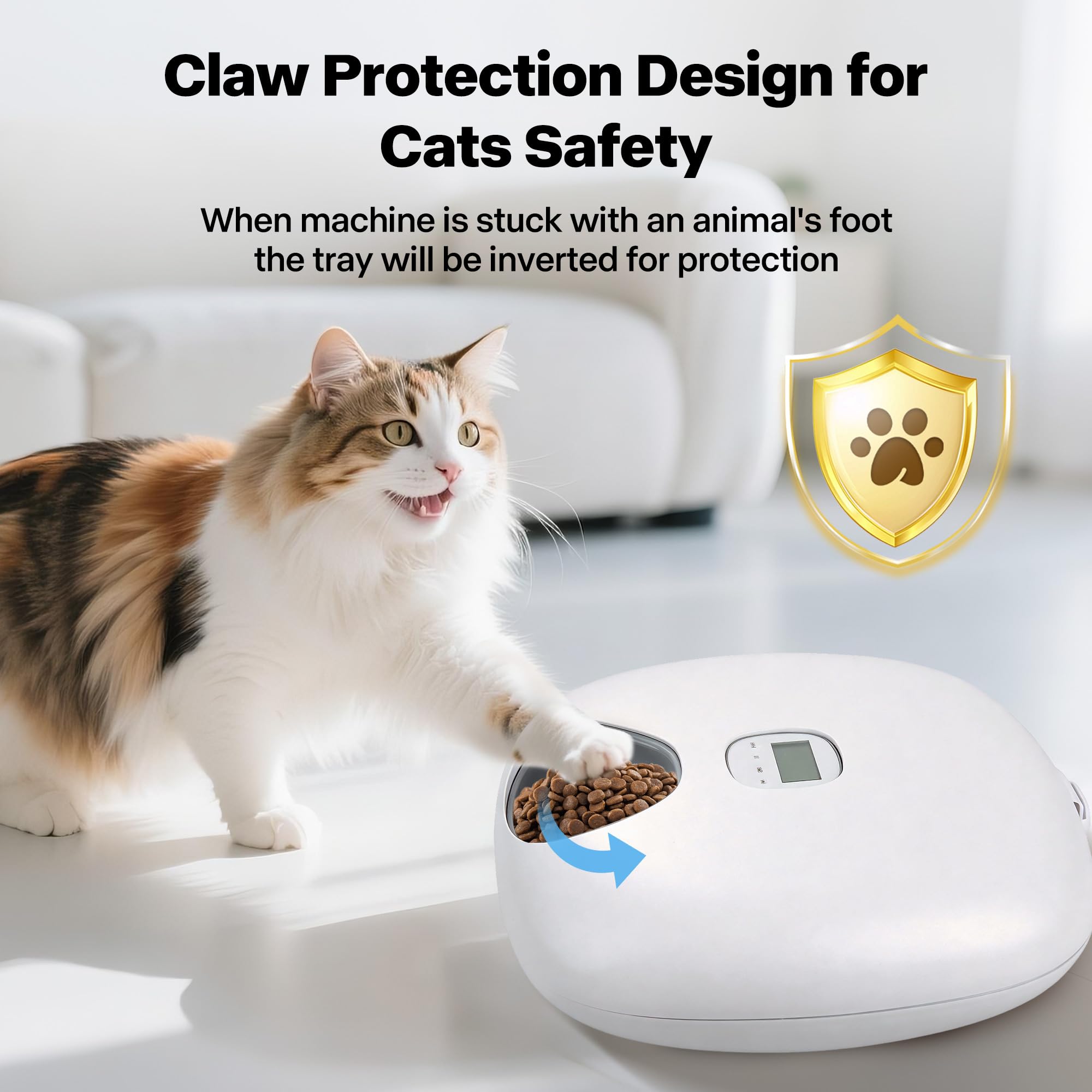 PetPrime 6-Meal Automatic Cat Feeder with Two Ice Packs,Cordless Rechargeable Cat Food Dispenser for Cats and Small Dogs Wet Food Auto Pet Feeder White - image 8