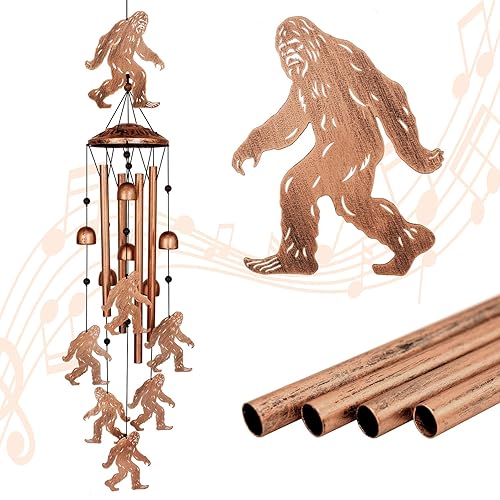Bigfoot Wind Chimes for Outside, Metal Windchimes Outdoors, Bigfoot Gifts