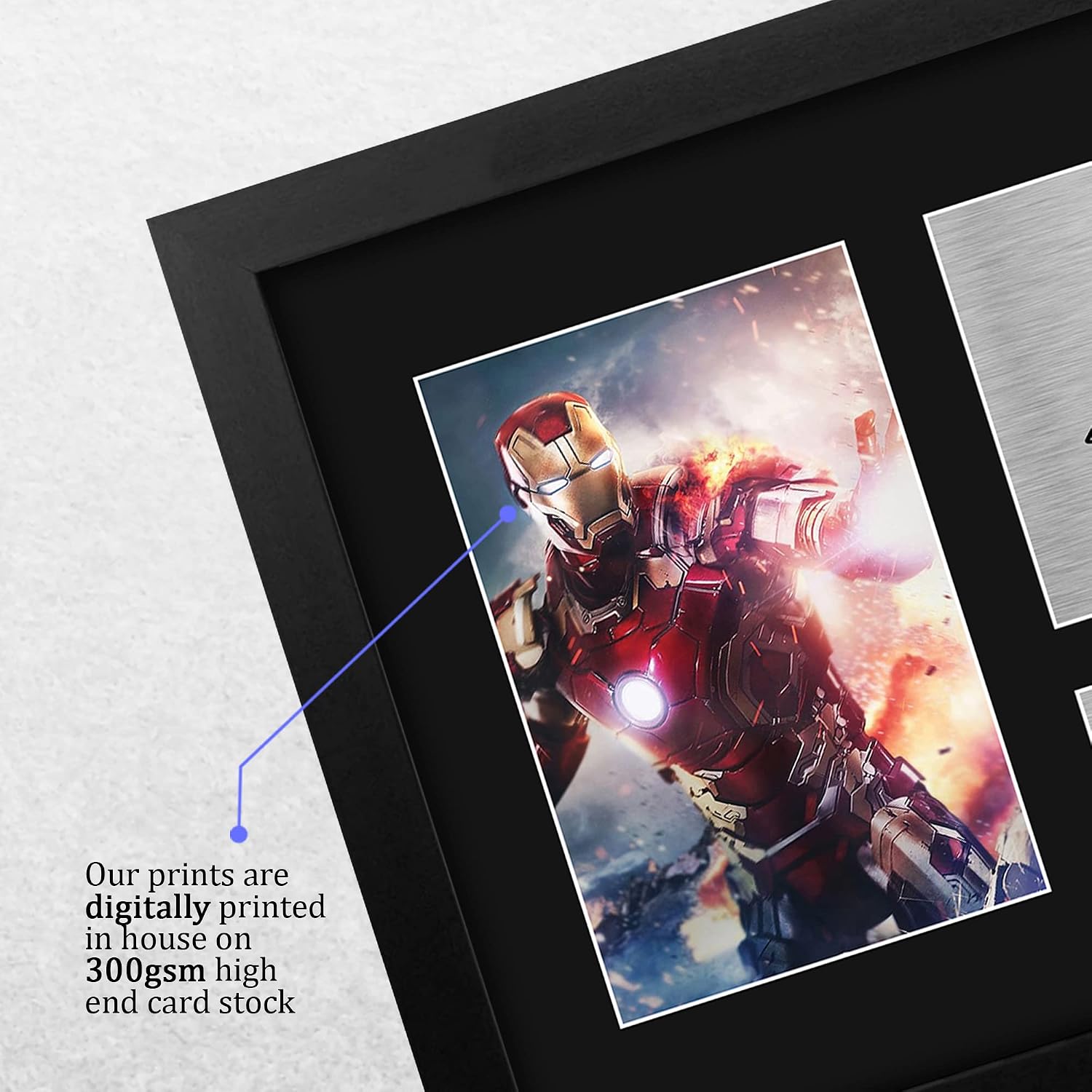 HWC Trading Robert Downey Jr USL Framed Signed Printed Autograph Iron Man The Avengers Print Photo Picture Display - Great Gift Idea - US Letter Size
