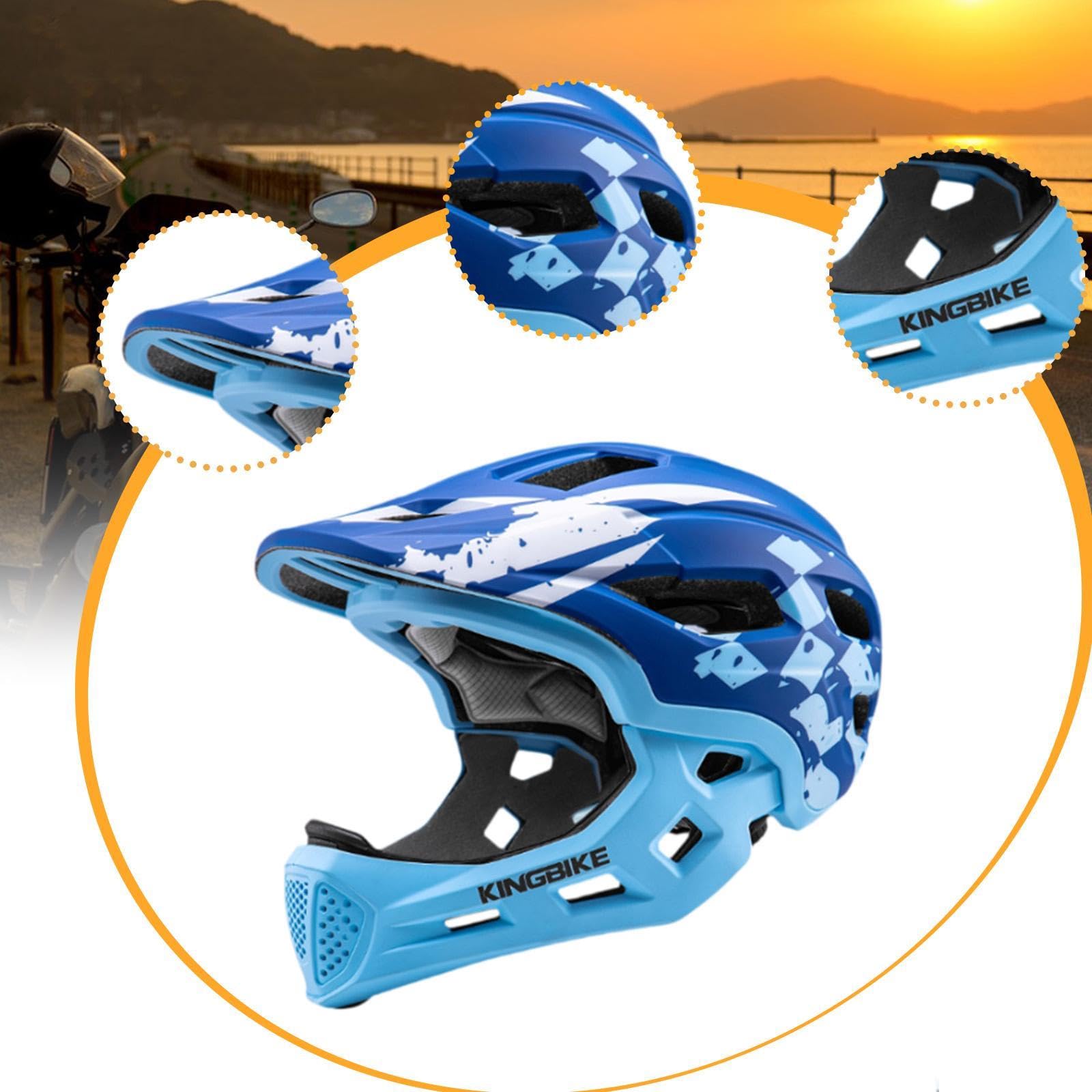 Harilla Casque de Vélo pour Enfants, Casque de Cyclisme pour Skateboard, Accessoires Cyclisme pour Enfants, Casque Intégral Réglable Antichoc pour Skateboard, Vélo, Roller, Bleu