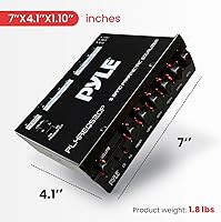 Vista 7 de Pyle Ecualizador paramétrico con subwoofer, salida de preamplificador RMS de 5 voltios con control de ganancia de subwoofer y 2 fuentes de entrada