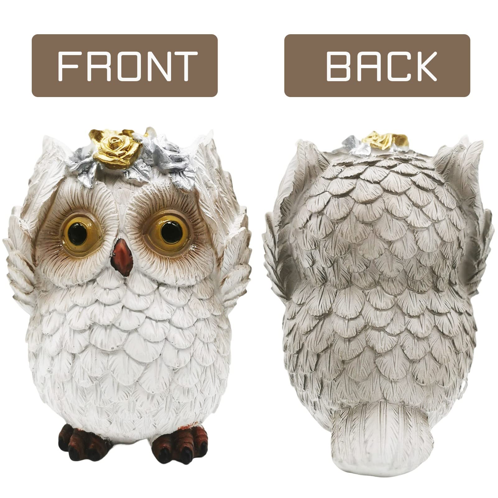 Amazon.co.jp: フクロウの樹脂像 3匹のフクロウの創造的なオーナメント