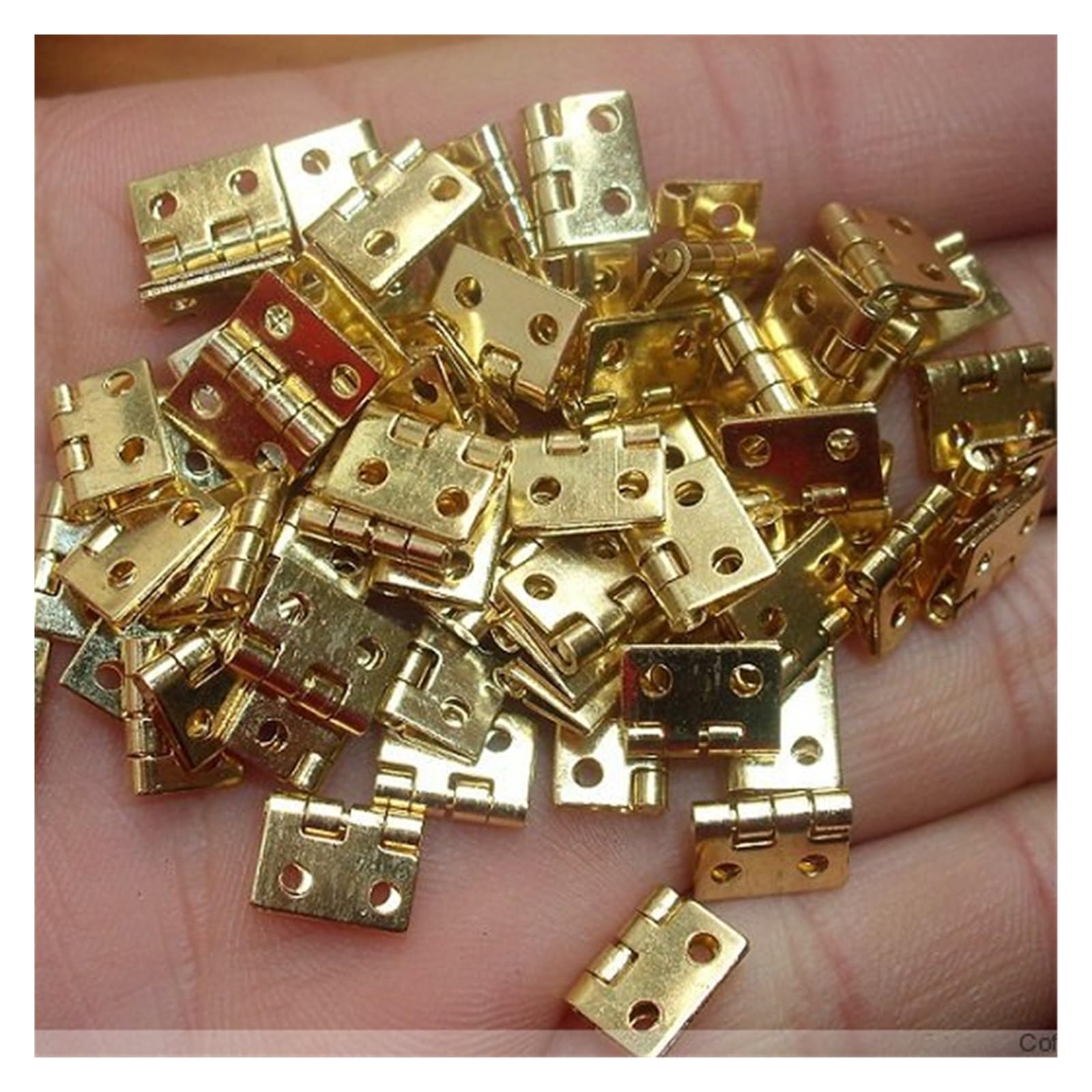 Minibisagra Bisagra pequeña 50 Uds. Mini bisagra pequeña de 8x10 con bisagra de clavo, bisagras planas de cobre pequeñas de 4 orificios for modelo de madera(Silver 50pcs)