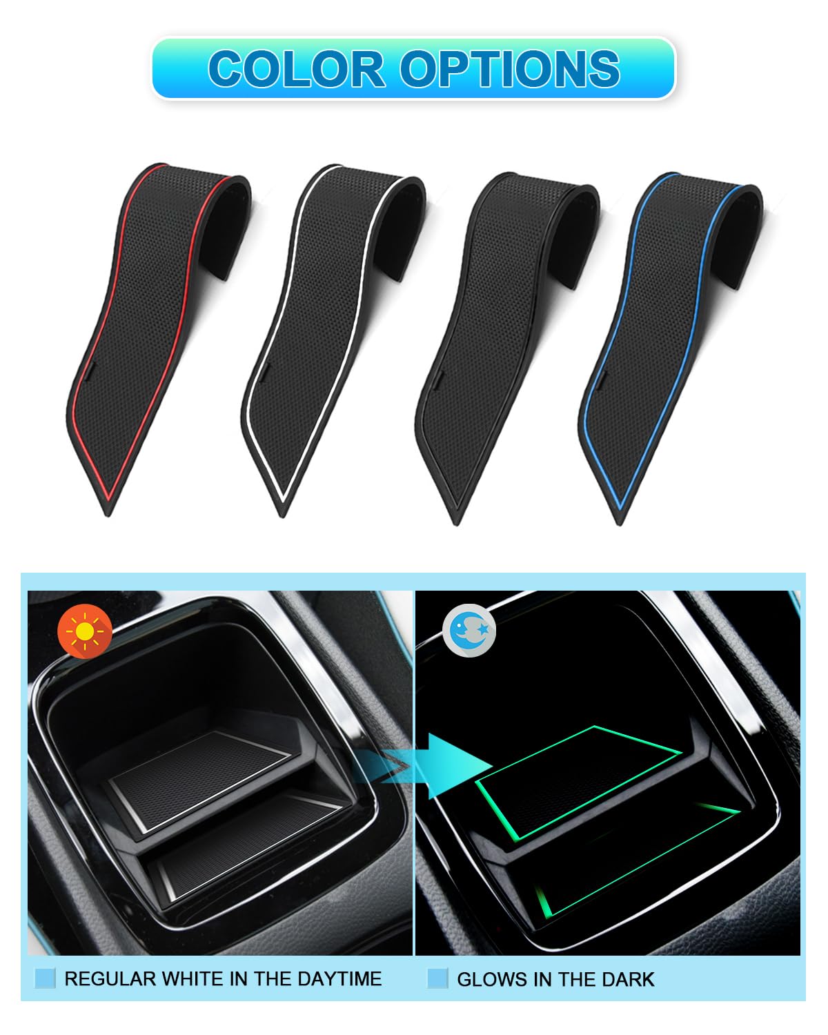CDEFG Compatibile con BMW X1 U11 2023 2024 2025 Tappetini in gomma antiscivolo per la console centrale, tazza antiscivolo, gomma non scivolosa per auto iX1 X1 U11 Accessori (Blu)