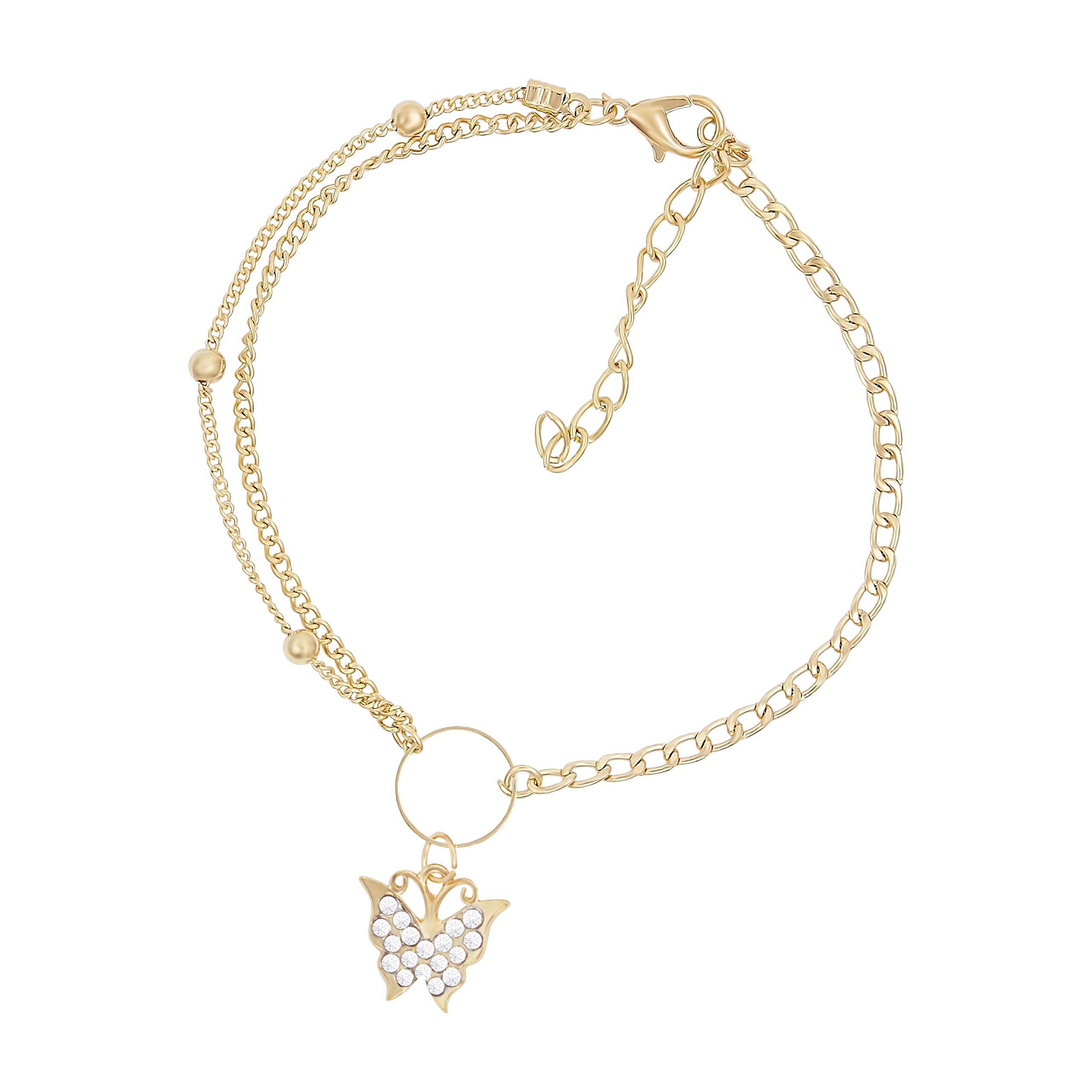 Nakabh Latest Single Leg anklets for Women Stylish Girls (Golden Butterfly) (B07NK7VGS4) Amazon Price History, Amazon Price Tracker