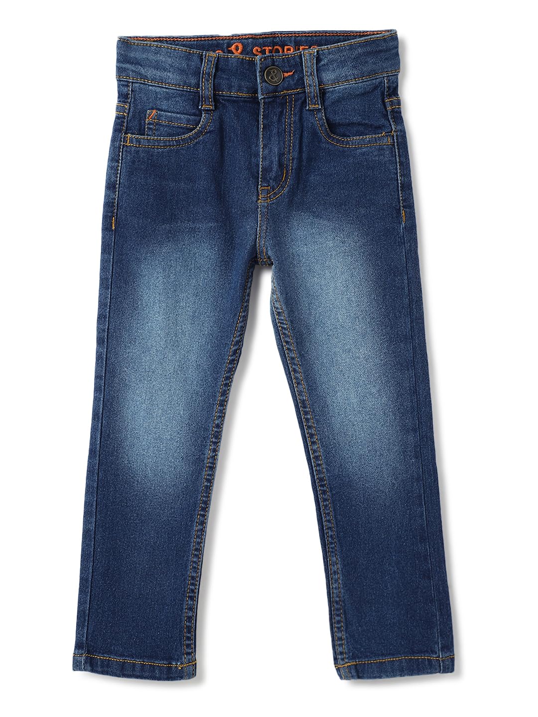 Tales & Stories Boys Slim Fit Denim Jeans | 5-Pocket Stylish Mid-Rise Pants| Durable Cotton Denim Lycra with Button Closure | Casual Wear