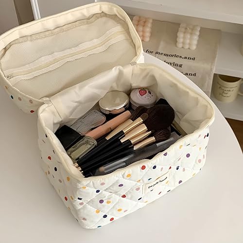 Miniatura 2 de Bolsa de maquillaje kawaii, bolsa para cosméticos y cosméticos, bolsa organizadora de viaje, bolsa de aseo acolchada con lindos puntos de Fairycore,