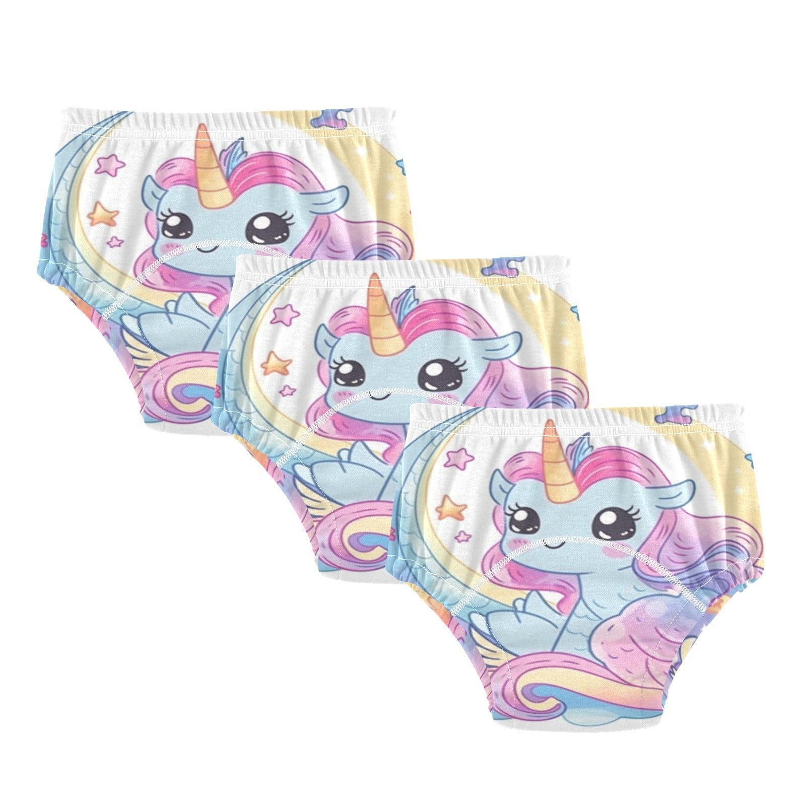 Coikll Rainbow Mermaid Horse Toddler Training Underwear Waterproof Baby Pee Pants -5T