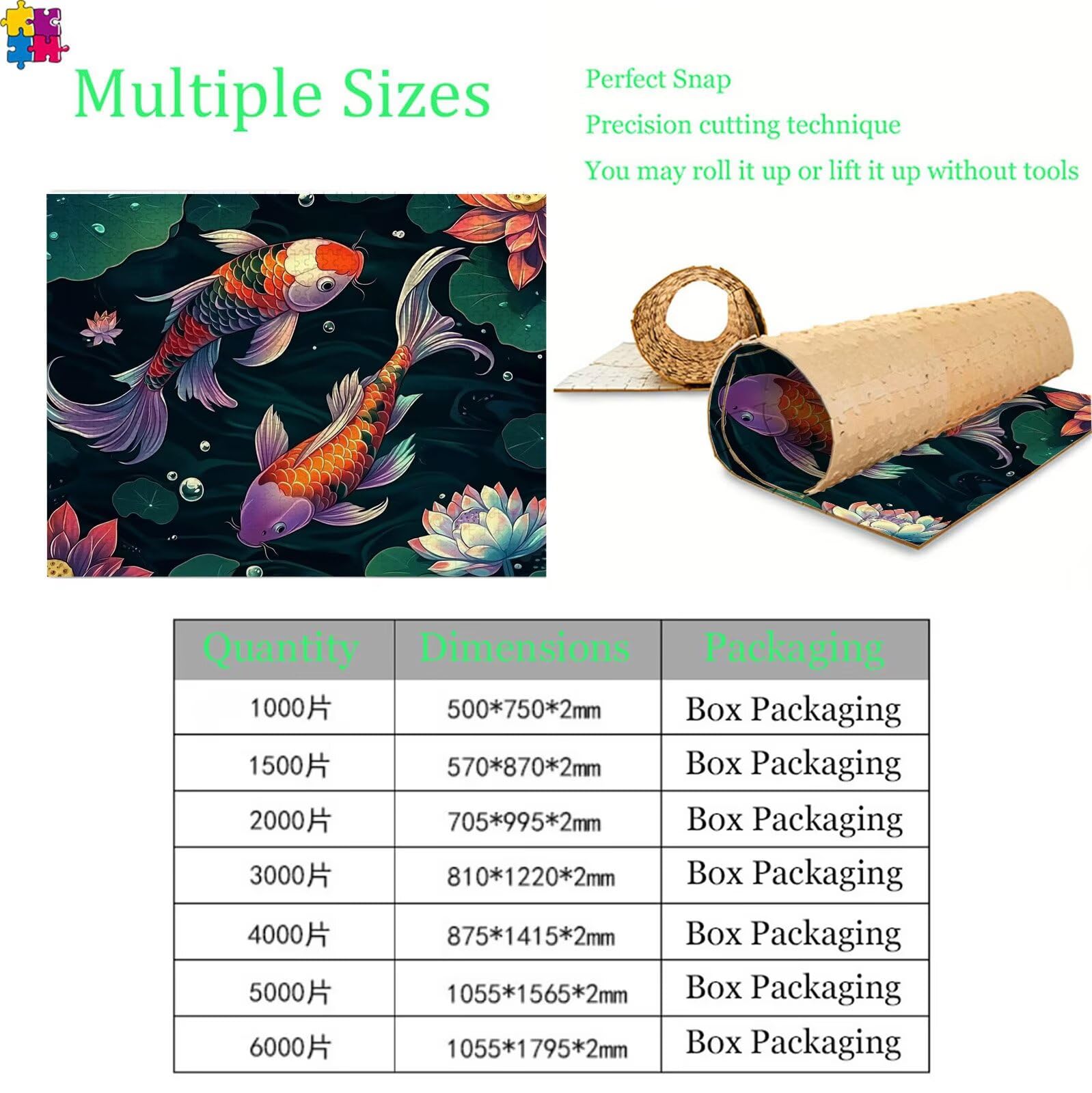 Puzzle 6000 elementów, ryba lotos puzzle 6000 elementów dla dorosłych i dzieci, premium artystyczna łamigłówka, 179,5x105,5 cm Klasyczna gra puzzli dla dorosłych, dekoracja domu, prezent dla mężczyzn