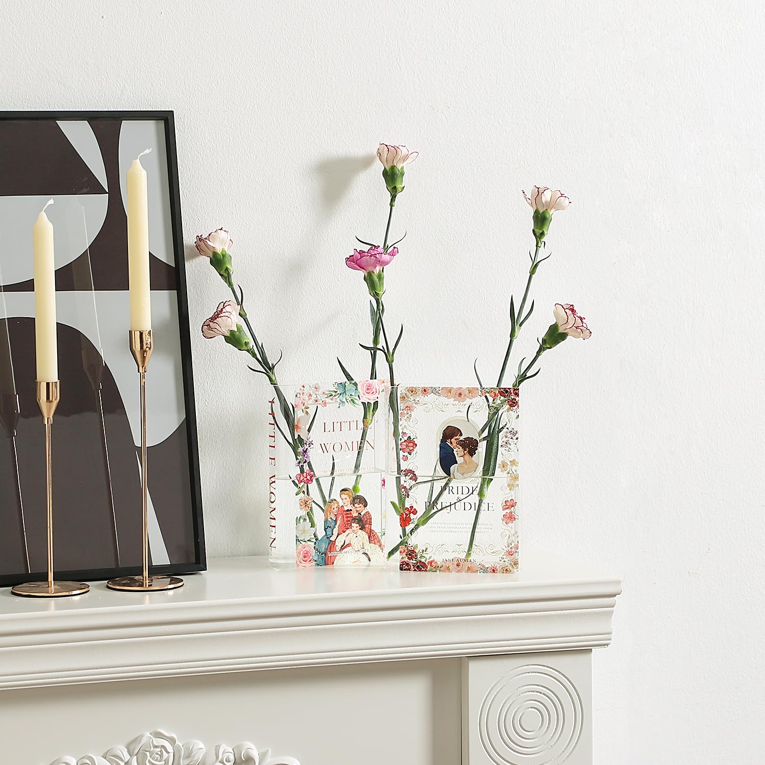 PORPAN Book Vase, Acrylic Book Vase for Flowers A Book About Flowers Vase, Book Shaped Vase, Book Flower Vase Clear - Image 4